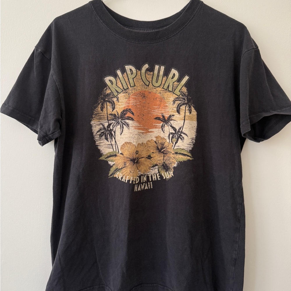 Rip Curl Charcoal Tee with Logo